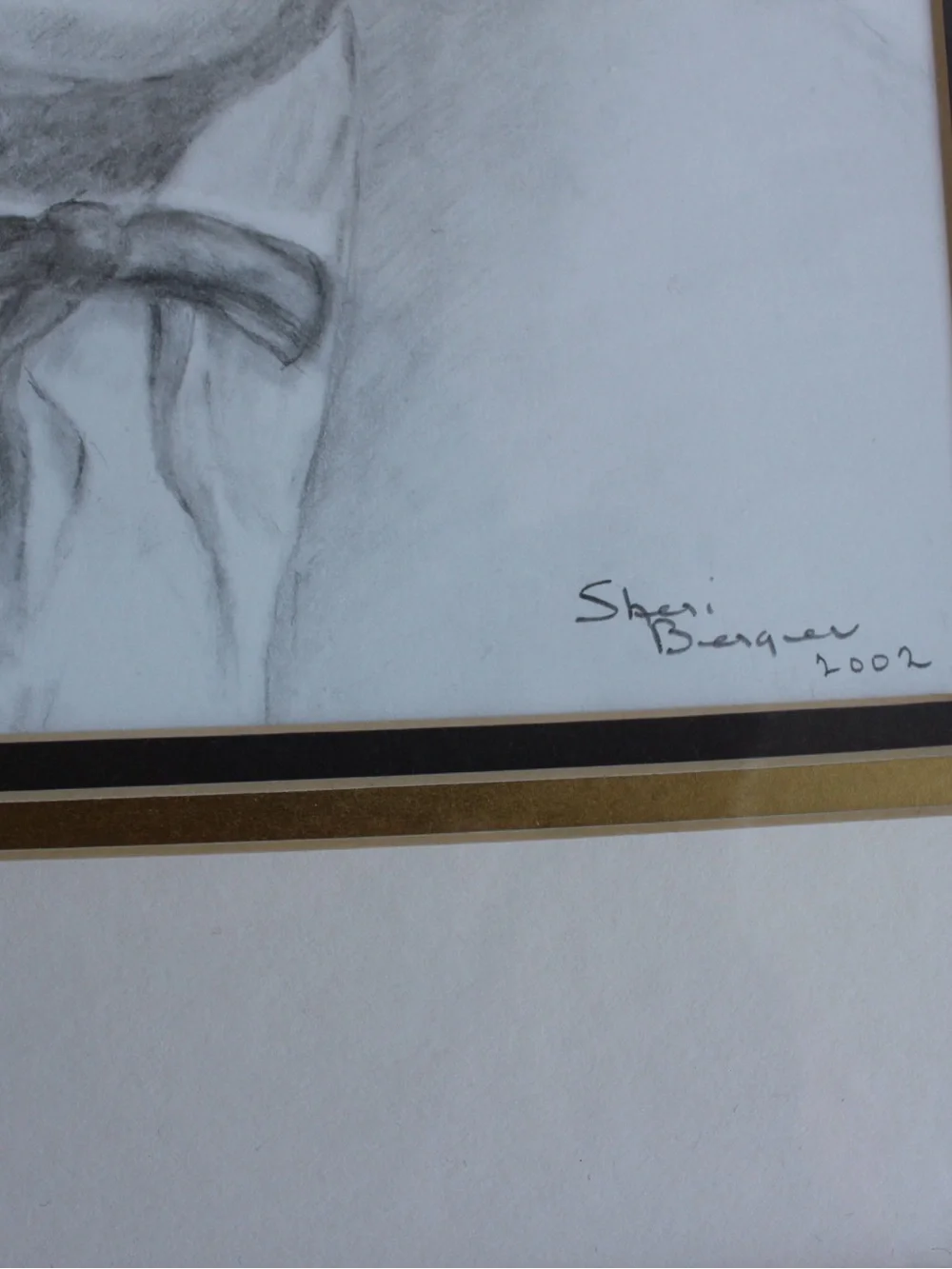 Framed Charcoal Portrait Artwork in Black and White - Picture 3 of 8